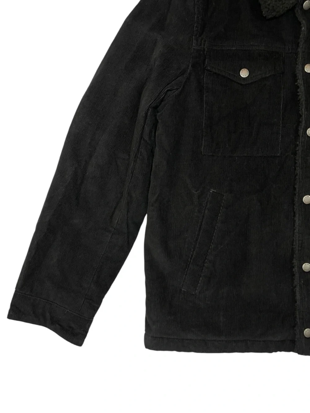 ⚡️SOLD⚡️Levi's Black Sherpa Corduroy Jean Jacket Bomber Coat - Picture 9 of 16